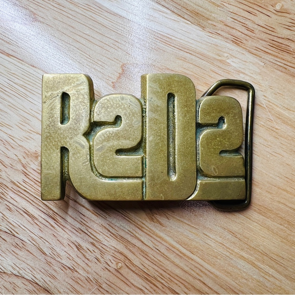Vintage Brass R2D2 Belt Buckle